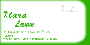 klara lamm business card